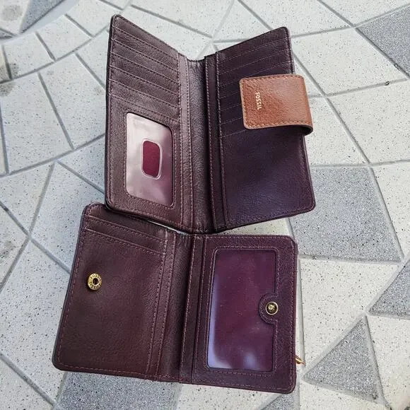 Fossil Rachel Hearts Vegan Leather Tote & BiFold Wallets Set
